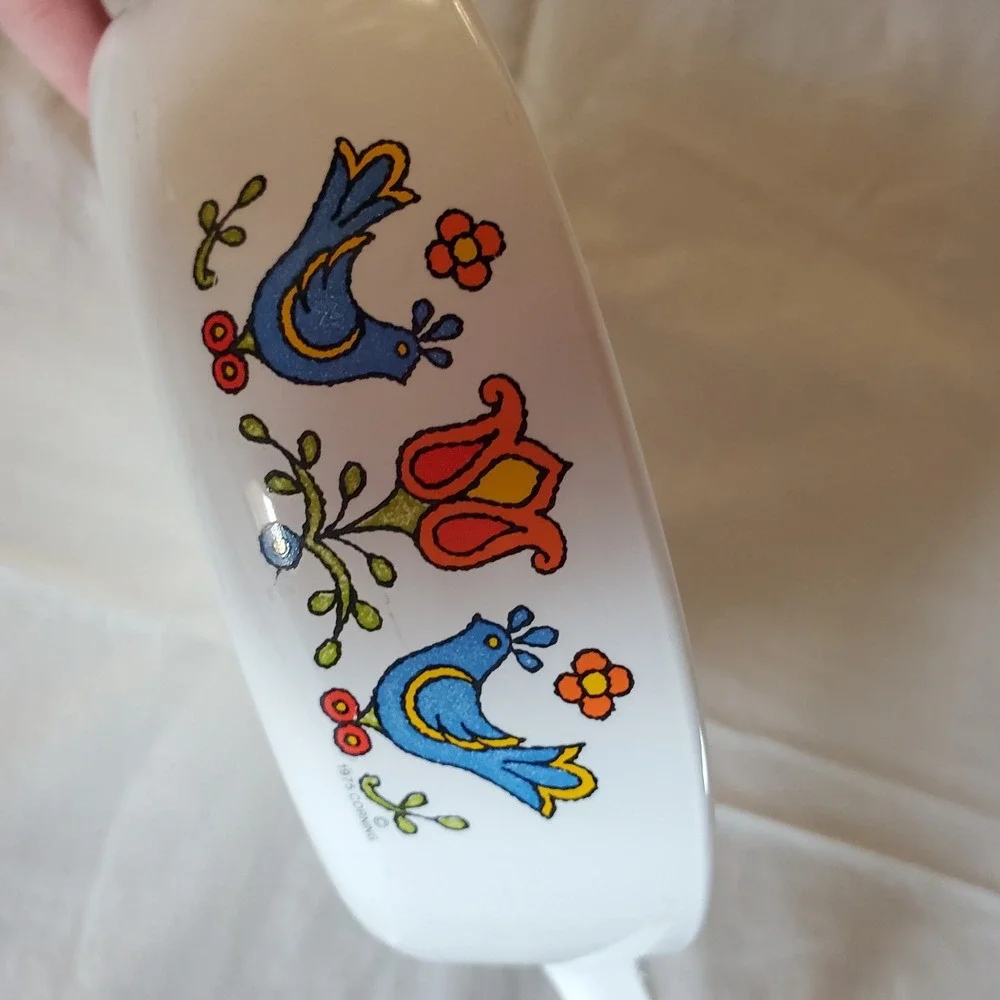 Vintage 1975 Corning Ware Country Festival Bluebirds 6.5 Skillet P-83-B USA